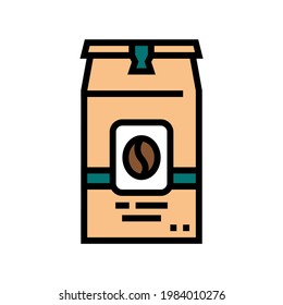 coffee box color icon vector. coffee box sign. isolated symbol illustration
