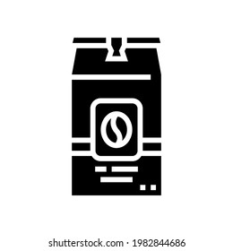 coffee box glyph icon vector. coffee box sign. isolated contour symbol black illustration