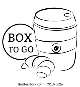 Coffee box to go vector