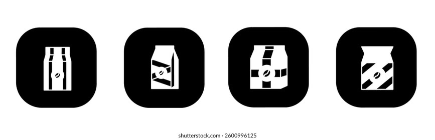 Coffee box icon in flat. Coffee box icon design. Stock vector.