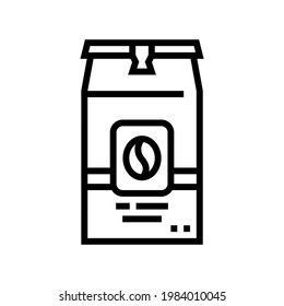 vector de icono de línea de la caja de café. señal de la caja de café. símbolo de contorno aislado ilustración negra