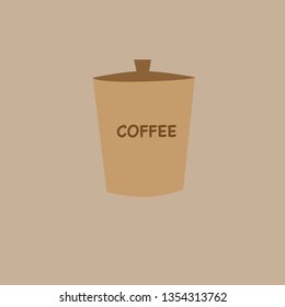 Coffee box on the light brown background