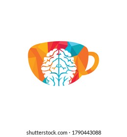Coffee brain vector logo design.