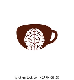 Coffee brain vector logo design.