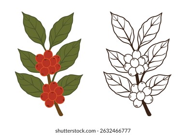 Vektor-Logo der Kaffeebranche einzeln auf weißem Hintergrund.	