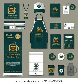 Coffee brand identity template design for coffee corporate. Branding design start up coffee shop
