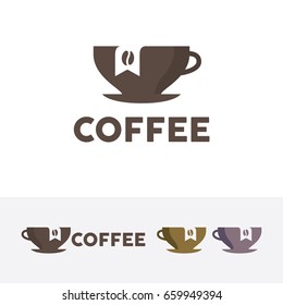Coffee brand logo design. Coffee cup, Coffee shop logo concept. Vector logo template