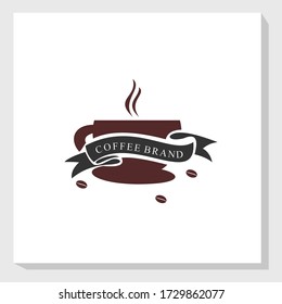 coffee brand logo design template vector, cup logo design inspiration