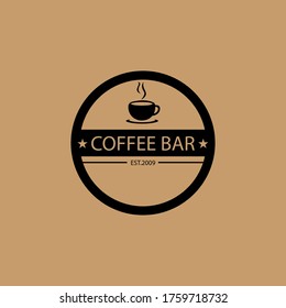 Coffee brand logo design template is brown color