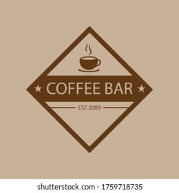Coffee brand logo design template is brown color