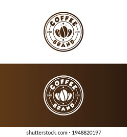 Ilustración del vector de diseño del logotipo de la marca del café