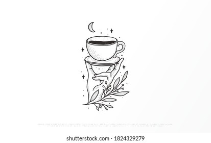 coffee brand vector illustration, design can be used for both print and digital needs