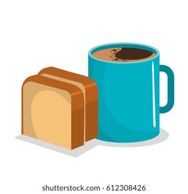 coffee and bread delicious breakfast