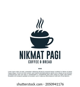 coffee and bread , logo design template