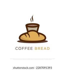 Coffee Bread logo design vector,best for food and beverages shop,cafe or restaurant logo premium vector template