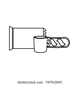 coffee and  bread  vector illustration