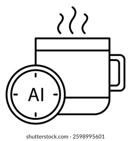Coffee Break Ai Vector Icon Design