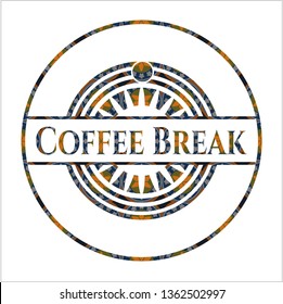 Coffee Break arabesque emblem. arabic decoration.