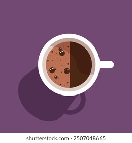 Coffee break art. Flat style cup of Coffee isolated background. Vector illustration for coffee shop social media and web. 