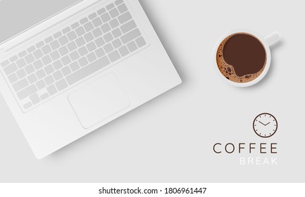 Kaffeepause, Hintergrund mit Kaffeetasse und Pastellfarben