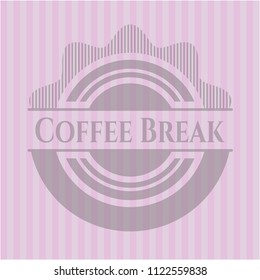 Coffee Break badge with pink background