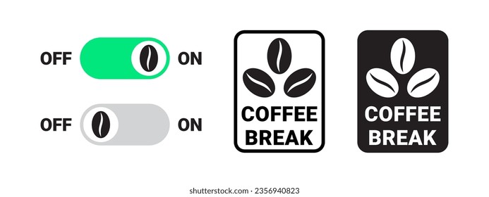 Coffee break badges. Coffee break buttons. Badges and labels. Vector scalable graphics