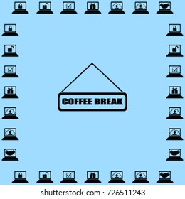 Coffee break board vector icon