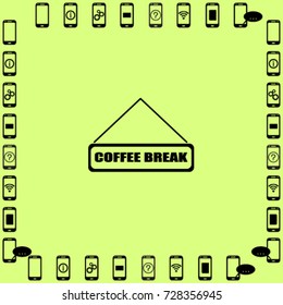 Coffee break board vector icon