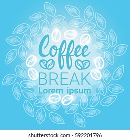 Coffee Break Breakfast Drink Beverage Banner With Copy Space Flat Vector Illustration