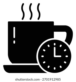 Pausa para café o icono de tiempo de elaboración de café