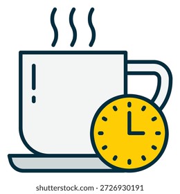 Coffee break or coffee brewing time icon