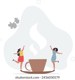 Coffee break, business discussion while having coffee or brainstorming after meeting break concept,