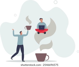 Pausa para el café, discusión de negocios mientras toma café o lluvia de ideas después de conocer el concepto de pausa.