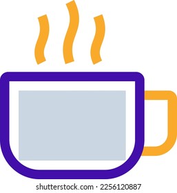 Coffee Break business people icon with purple and orange duotone style. Hot, restaurant, breakfast, cappuccino, cup, cafe, espresso. Vector illustration
