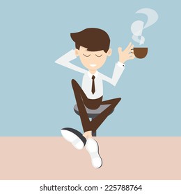 coffee  break - businessman enjoying a cup of coffee 