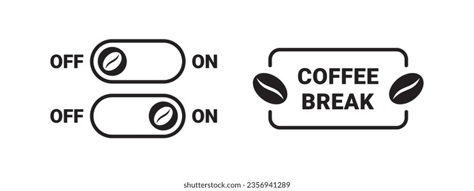 Coffee break. Coffee break buttons. Badges and labels. Vector scalable graphics