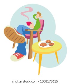 coffee break in chair