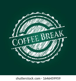Coffee Break chalk emblem. Vector Illustration. Detailed.