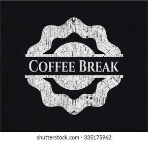 Coffee Break chalk emblem written on a blackboard