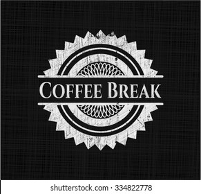 Emblema de pizarra de Coffee Break en pizarra negra