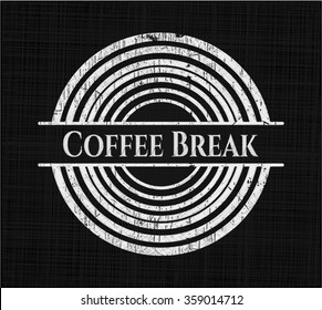 Coffee Break chalkboard emblem written on a blackboard