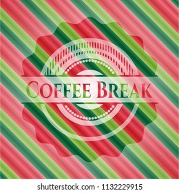 Coffee Break christmas colors style emblem.