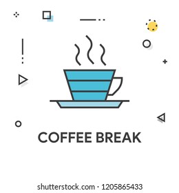 Coffee Break Colored Line Icon