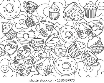 Coffee Break Colouring Vector Illustration Stock Vector (Royalty Free ...