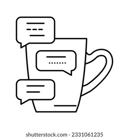 coffee break communication line icon vector. coffee break communication sign. isolated contour symbol black illustration