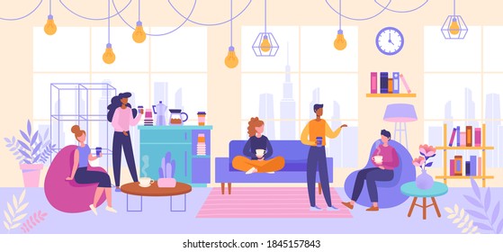 Coffee break concept. Various multiracial