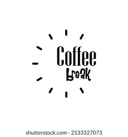 Pausa de café con diseño de fuente creativa.
