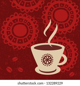 Coffee Break. Cup of hot drink (coffee, tea etc). Vector illustration.
