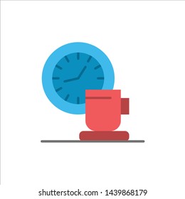 Coffee, Break, Cup, Time, Event  Flat Color Icon. Vector icon banner Template