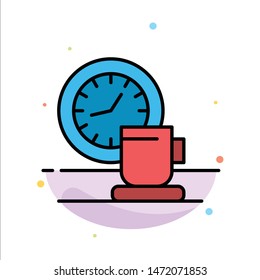 Coffee, Break, Cup, Time, Event Abstract Flat Color Icon Template